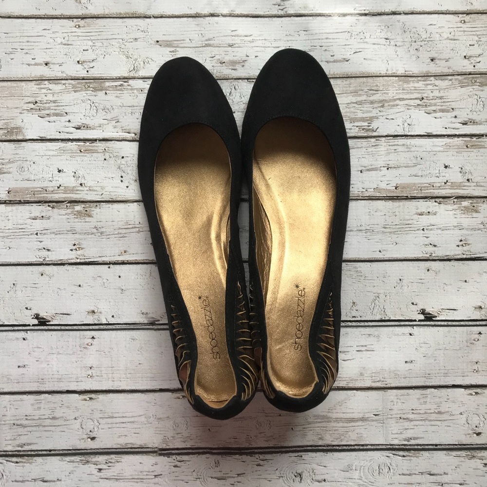 Black Wedge Heeled Shoes -Size 10 - Picture 2 of 8